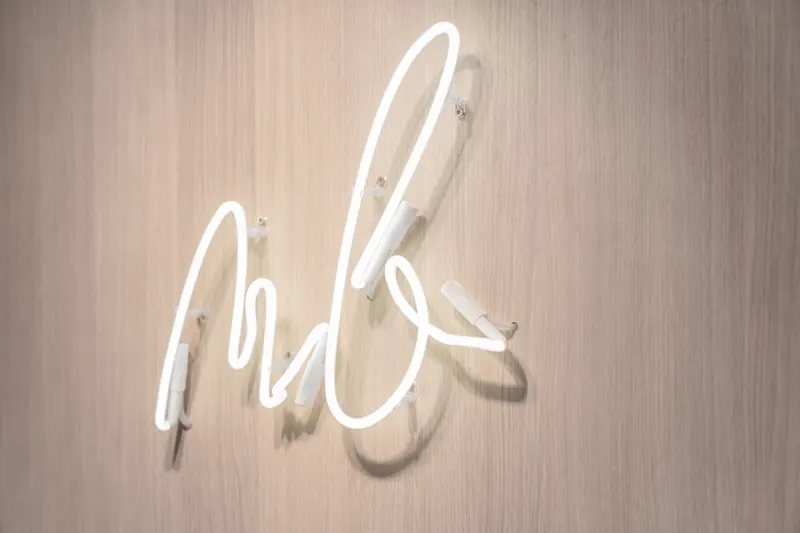 Practice logo in neon lettering